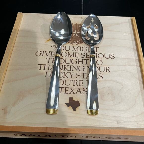 NEW Cambridge Brothers Stainless Steel Modern Collection Large Serving Spoons 2 - Picture 2 of 8